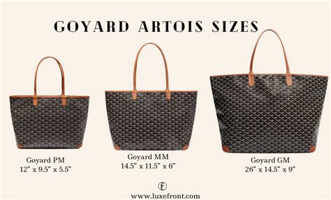 goyard artois pm size|goyard artois mm price.